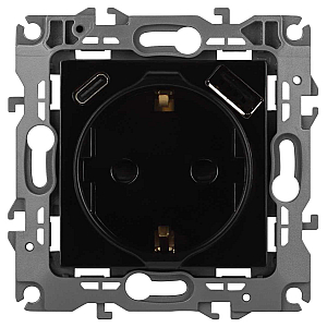 Розетка со шторками с USB type-A+C Эра 12-4108-06 Б0067746