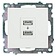 Розетка 2хUSB Stekker Катрин белый GLS10-7115-01 39686
