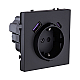Розетка штепсельная SCHUKO 16A/250 В с USB A+C 20W, черный матовый Kollinger Eclipse EC-016BK