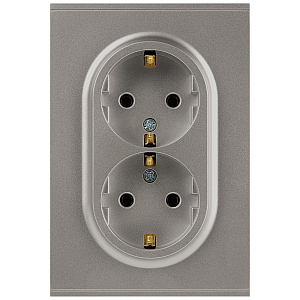 Розетка Эра Arktik 16-2104-07 двойная с заземлением 2X2P+E Schuko 16А-250В титан Б0070450