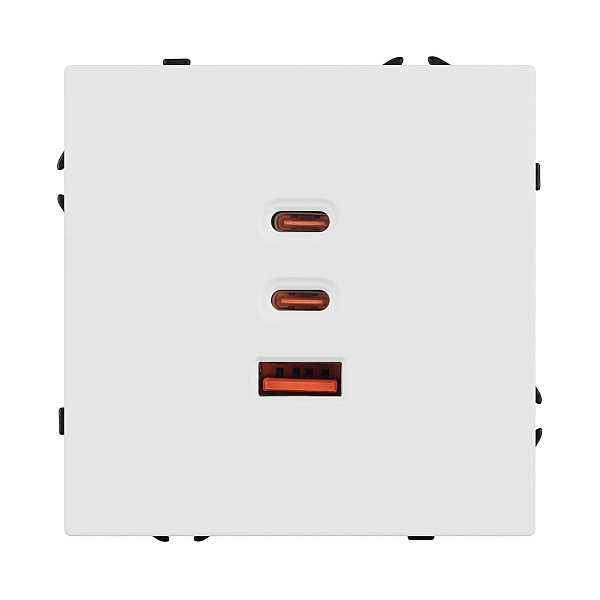 USB Розетка тип А+С+С софт-тач белый кварц Arlight SCT-MUACC-SFPL-FC-WH (65W, QC3) 061839(1)