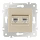 Розетка телефонная RJ11 + компьютерная RJ45 Arte Milano 203.44-1.shampan