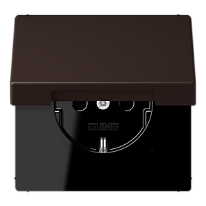 Розетка 2K+З с крышкой Jung LC1520BFKL252