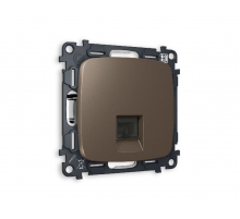 Комплект механизма телефонной розетки RJ-11(4P4C) со шторкой Ambrella Volt Omega MO642030