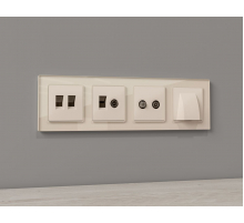 Комплект механизма розетки TV оконечной + SAT 5-862MHz 3.5dB/950-2150MHz 3.5dB Alfa Бежевый матовый Quant Ambrella Volt MA333310 (AP3333, VM217)