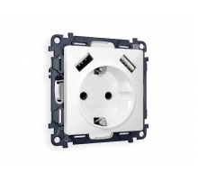 Комплект механизма розетки 2USB A+A 18W (быстрая зарядка) с/з Ambrella Volt Alfa MA129010