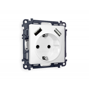 Комплект механизма розетки 2USB A+A 18W (быстрая зарядка) с/з Ambrella Volt Alfa MA129010