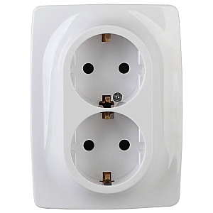 Розетка 2x2P+E Schuko Эра 12-2106-01 Б0031228
