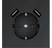 Розетка с USB, А+А Voltum S70 VLS040407 (графит)