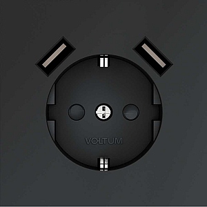 Розетка с USB, А+А Voltum S70 VLS040407 (графит)