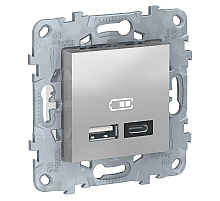 Розетка компьютерная USBx2 Schneider Electric Unica New тип А+С NU501830