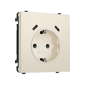 Комплект механизма электрической розетки SIGMA Бежевый матовый 2USB С+C 20W Ambrella Volt MS330510 (SP3305, PR165)