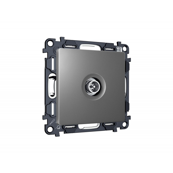 Комплект механизма TV розетки оконечной экранированной 5-1000MHz 3dB Alfa Антрацит серый Quant Ambrella Volt MA663005 (AP6630, VM199)