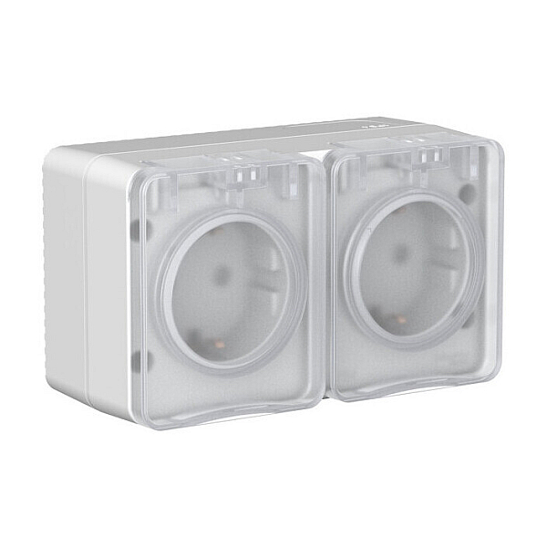 Розетка двойная с/з со шт.16А Systeme Electric AtlasDesign Profi54 Наруж ATN543026
