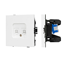 Механизм компьютерной розетки двойной Arlight SCT-TENDO-MPC2-PL-WH (RJ-45, CAT6) 054100