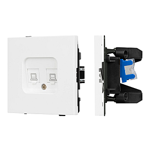 Механизм компьютерной розетки двойной Arlight SCT-TENDO-MPC2-PL-WH (RJ-45, CAT6) 054100