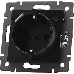 Механизм розетки с USB зарядкой Arlight SCT-MUAC-PL-BK-V (250V, 16A) 049830