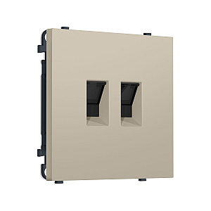 Комплект механизма компьютерной двойной розетки SIGMA Кашемир RJ-45 Ambrella Volt MS352110 (SP3521, PR189)