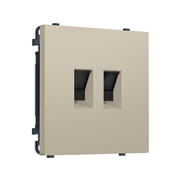 Комплект механизма компьютерной двойной розетки SIGMA Кашемир RJ-45 Ambrella Volt MS352110 (SP3521, PR189)