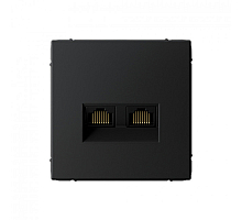 Розетка двойная компьютерная RJ45+RJ45, кат. 5е, механизм Systeme Electric ArtGallery Карбон GAL001085
