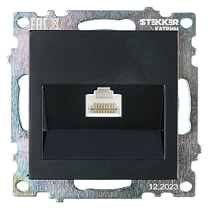 Розетка компьютерная RJ-45 Stekker Катрин черный GLS00-7107-05 39613
