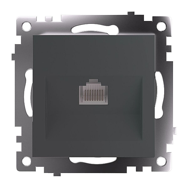 Розетка компьютерная RJ-45 Stekker Катрин графит GLS00-7107-06 49418