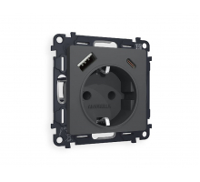 Комплект механизма розетки 2USB A+C 20W (быстрая зарядка) с/з Ambrella Volt Alfa MA910010