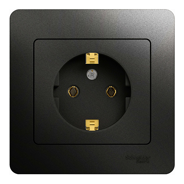 Розетка 2К+З Systeme Electric Glossa 16A 250V антрацит GSL000742