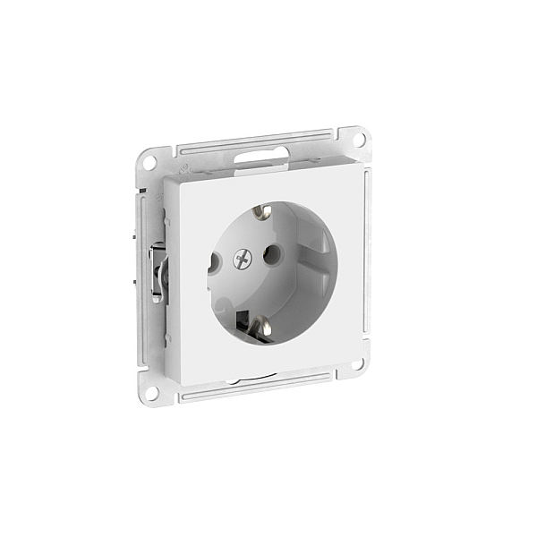 Розетка с заземлением, 16А, мех., быстрозажим. клем. Systeme Electric AtlasDesign Белый ATN000143S