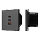 Механизм розетки с быстрой USB зарядкой Arlight SCT-NOBE-MUACC-SFPL-FC-GR (65W, QC3) 061837
