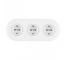 Круглая розетка тройная (трехпостовая) с/з и шторками Arte Milano SET08-3-40-1x3 white