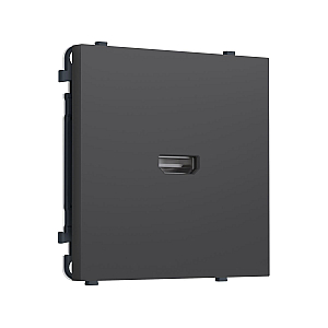 Комплект механизма розетки HDMI 2.1 SIGMA Графит Мягкое касание 30V/900MS 4K-120HZ 8K-60Hz QUANT PRO Ambrella Volt MS914030 (SP9140, PR223)