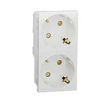 Розетка двойная Schneider Electric Unica New Modular с/з со шторками NU306718A