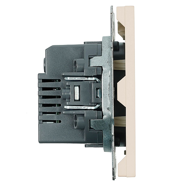 Розетка 2-местная USB + Type C (механизм), Stekker, 250В, 20W Эмили, RST10-5115-08, кашемир, soft touch 49905