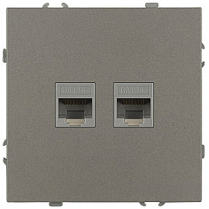 Розетка Эра Galaxy 15-3108-07 информационная двойная 2XRJ45 IP20 титан Б0070768