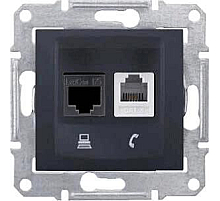 Розетка телефонная RJ-11 и Ethernet RJ-45 Schneider Electric Sedna UTP SDN5100170
