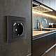 Комплект розетки с/з и шторками + USB и рамкой Arte Milano SET06-1-47-1 black