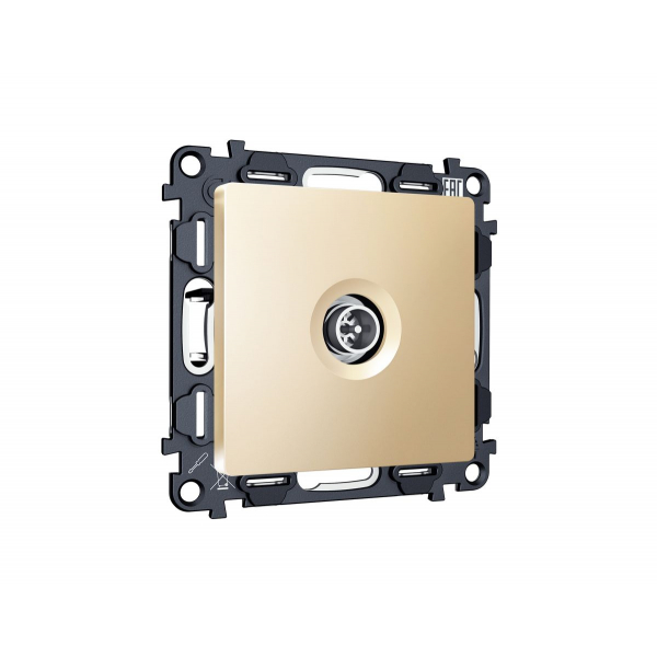 Комплект механизма TV розетки оконечной экранированной 5-1000MHz 3dB Alfa Шампань Quant Ambrella Volt MA613005 (AP6130, VM199)