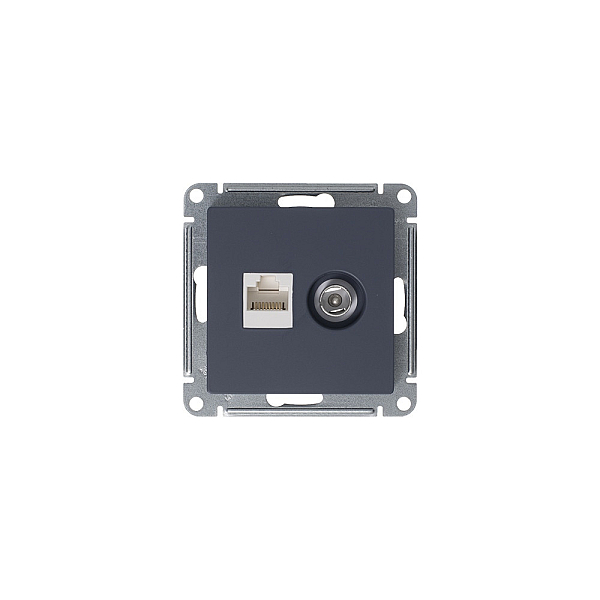 Розетка компьютерная RJ45/TV Systeme Electric AtlasDesign 5e кат UTP грифель ATN000789