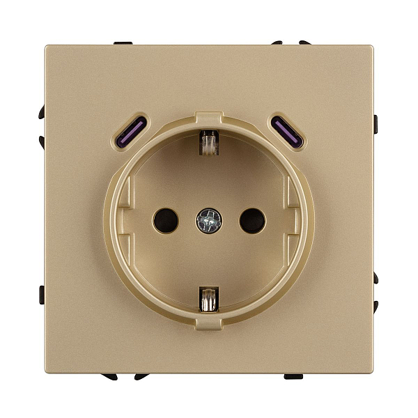 Механизм розетки с USB зарядкой Arlight SCT-NOBE-MUCC-SFPL-GD (230V, 16A) 061815