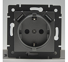 Механизм розетки с USB зарядкой Arlight SCT-MUAA-PL-GD-V (250V, 16A) 049821