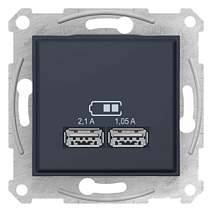 Розетка компьютерная 2xUSB Schneider Electric Sedna 2,1A SDN2710270
