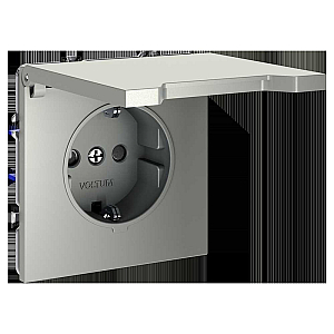 Розетка с защитными шторками и крышкой Voltum S70 VLS040304 (шелк)