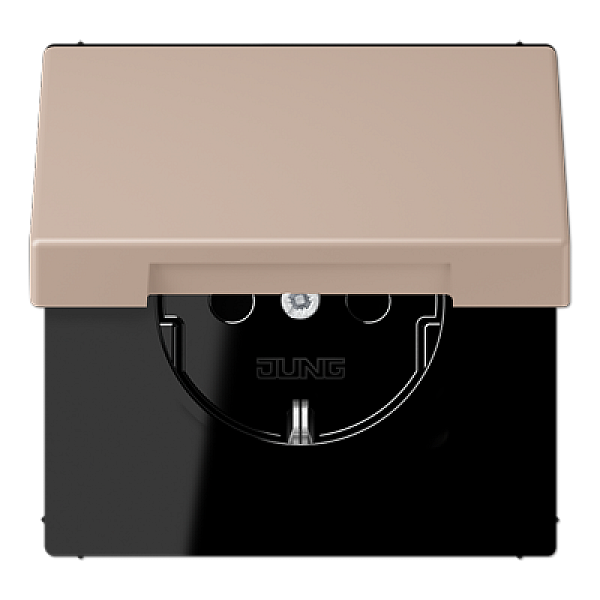 Розетка 2K+З с крышкой Jung LC1520BFKL240