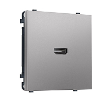 Комплект механизма розетки HDMI 2.1 SIGMA Сталь матовый 30V/900MS 4K-120HZ 8K-60Hz QUANT PRO Ambrella Volt MS514030 (SP5140, PR223)