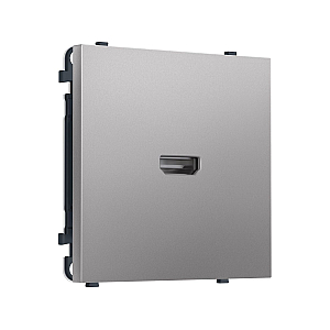 Комплект механизма розетки HDMI 2.1 SIGMA Сталь матовый 30V/900MS 4K-120HZ 8K-60Hz QUANT PRO Ambrella Volt MS514030 (SP5140, PR223)