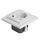 Розетка 1-местная Stekker, PST16-9016-01, 250В, 2.1А с USB+ type C Эрна, белый 50076