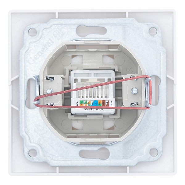 Розетка компьютерная RJ45 скрытой установки IP20, белая 'Дельта' General 477230