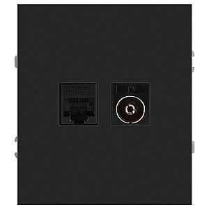 Розетка Эра Arktik 16-3110-05 комбинированная RJ45+TV антрацит Б0070498