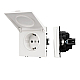 Розетка зк со шторками и крышкой софт-тач белый кварц Arlight SCT-MCP-SFPL-WH (250V, 16A) 054280(1)